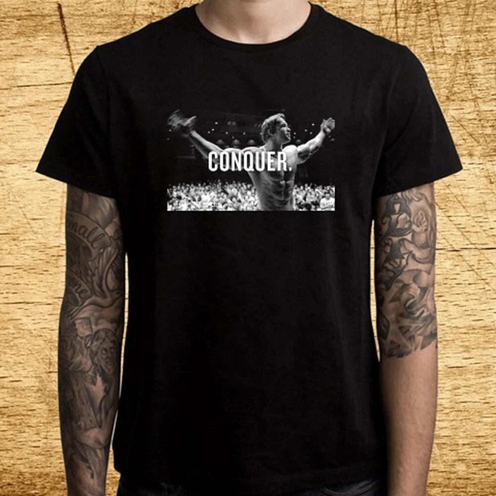 Men s and Women s T-shirts Arnold Schwarzenegger Conquer XXXL