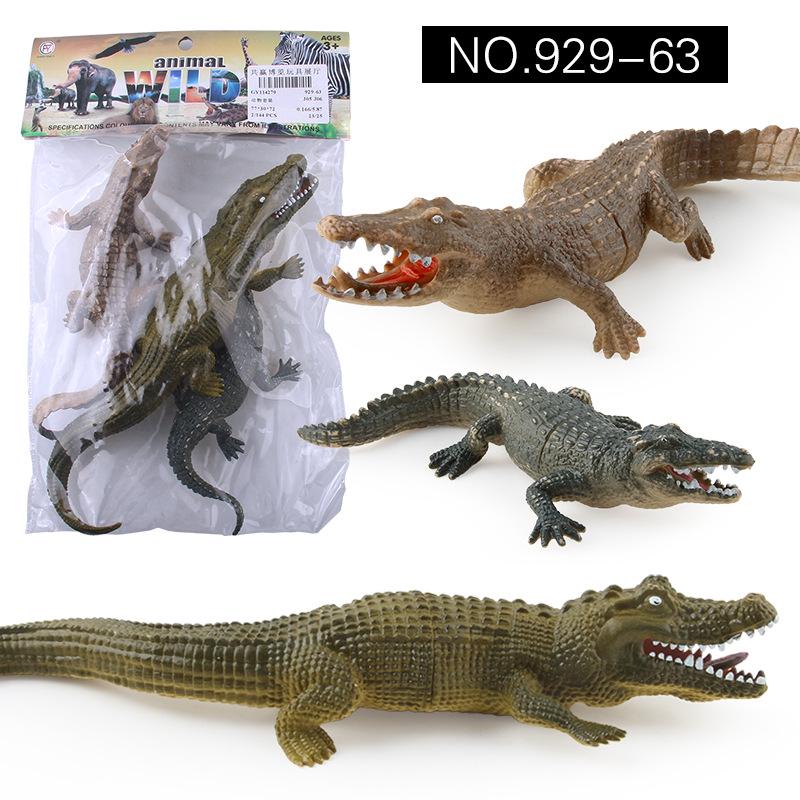 Realistic Educational Crocodile Toy Model - Soft Rubber, Squeaky, for Cognitive Science Learning