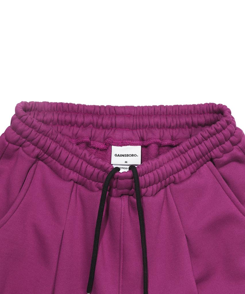 Gainsboro One-Pleat Wide Sweatpants_Magenta