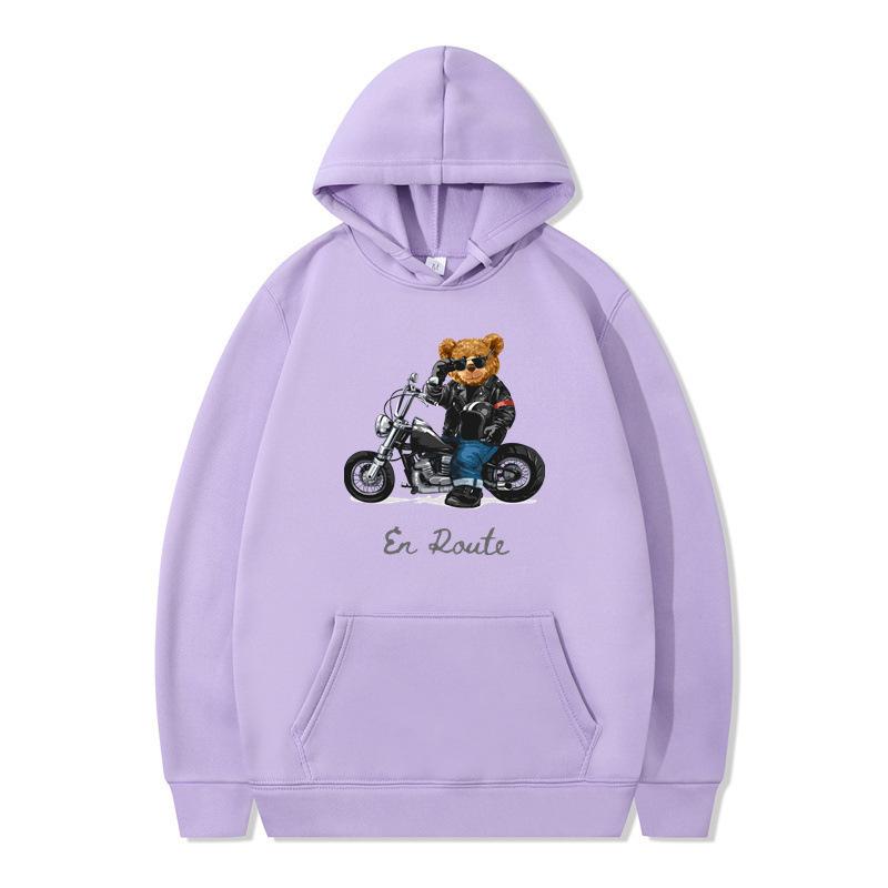 New hooded sweater sports car rich bear men's and women's clothing autumn and winter loose