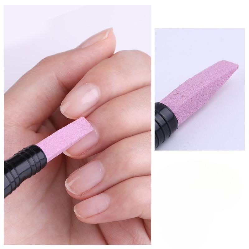 1Pc New Nail Art Quartz Pen, Double-headed Multi-functional Exfoliation and Repair Grinding Pen, Nail Surface Matte Fine Grinding Stick