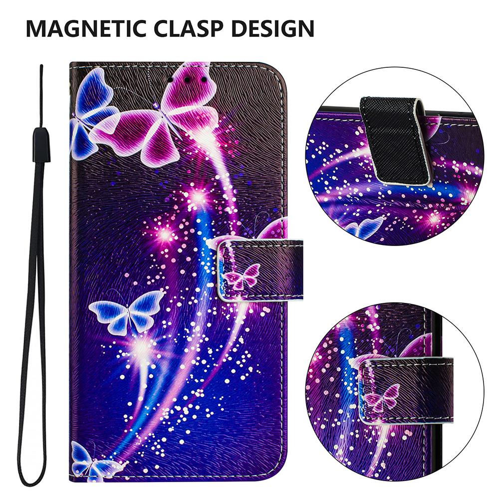 Coloured Drawing Wallet Case for Tecno Spark 10 10C 9 9T 8C Pova 5 4 Pro Neo 3 2 Shockproof Stand Card Holder Strap Phone Cover