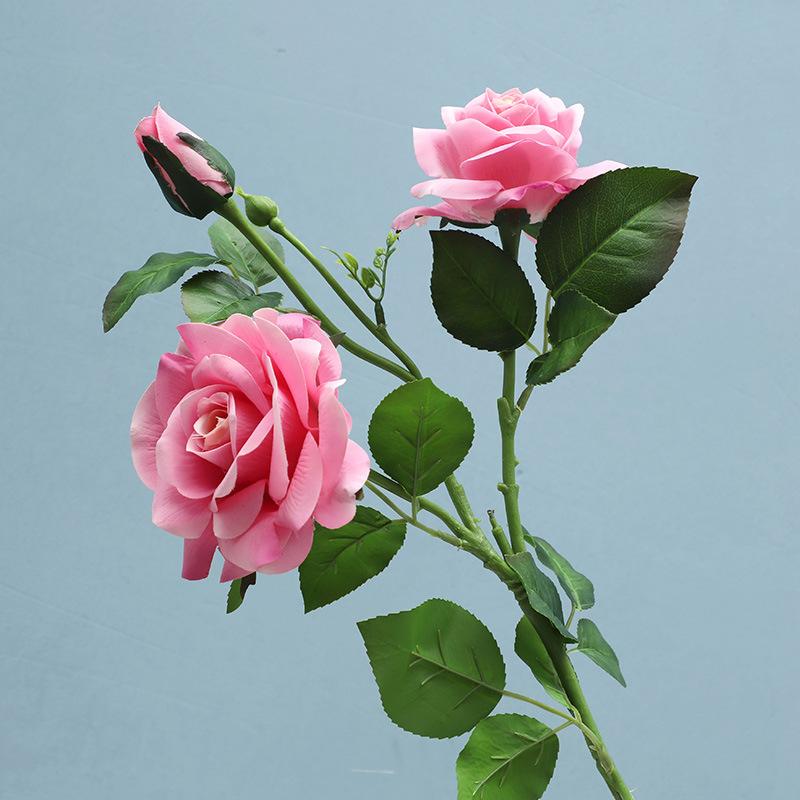 Simulation Flower Feel Moisturizing 3 Heads Orchid Heart Rose Home Decoration Shooting Prop Flower