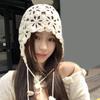 Handmade Crochet Hat Hollows Out Cotton Knitted Hat Women Fashion Hat for Spring and Autumn