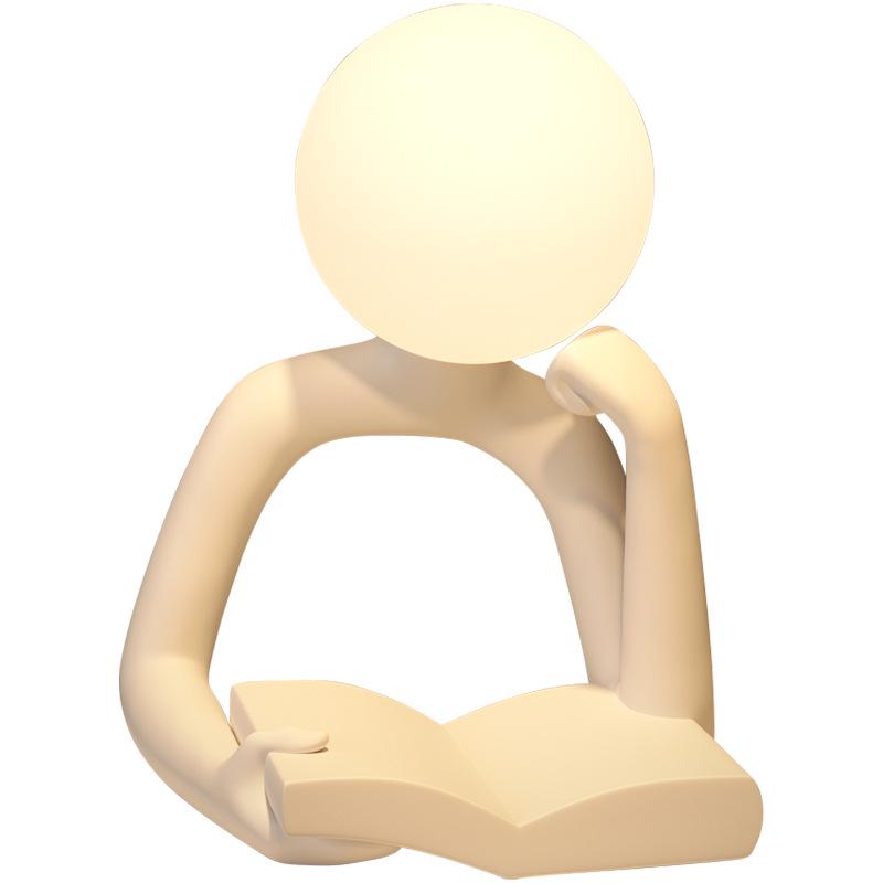 Lampă Figurină Minimalistă Wow House din Rășină - Lampă de Noapte cu Design Abstract pentru Dormitor sau Birou