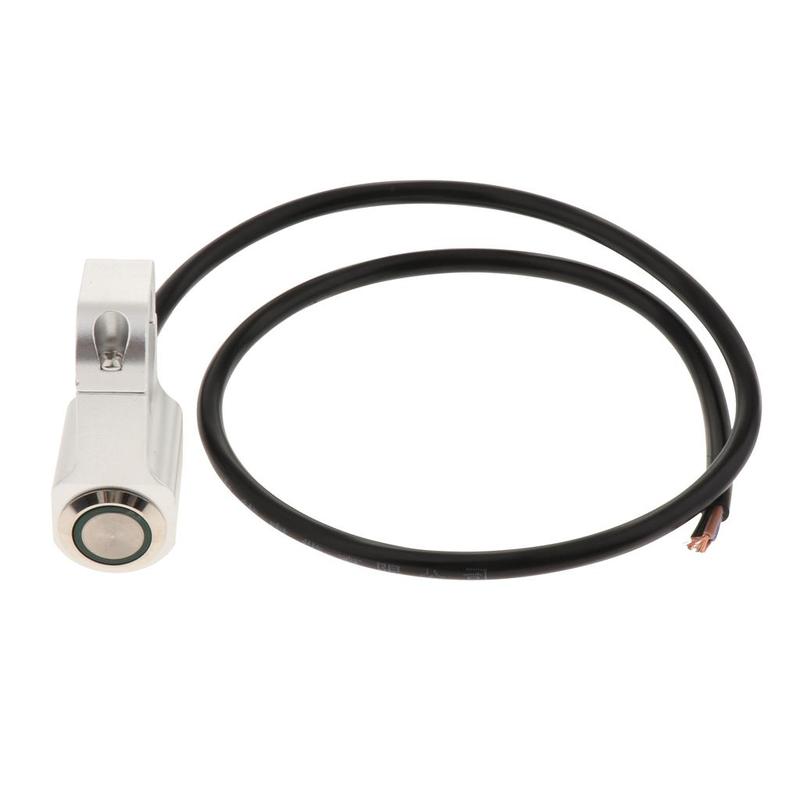 12v 10A waterproof Motorcycle CNC Aluminium Alloy Switches 1inch 25mm Handlebar Headlight Switch with Indicator Light (Chrome)