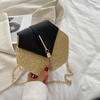 Women'S Bag Woven Hexagonal Bag Solid Color Single Shoulder Crossbody Bag Straw Bag Tassel Chain Crossbody Bag Quality