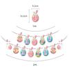 DIY 3m Happy Easter Banner Garland Colorful Eggs Hanging Flag Swirls Bunny Eggs Wall Hanging Easter Festival Bunting Party