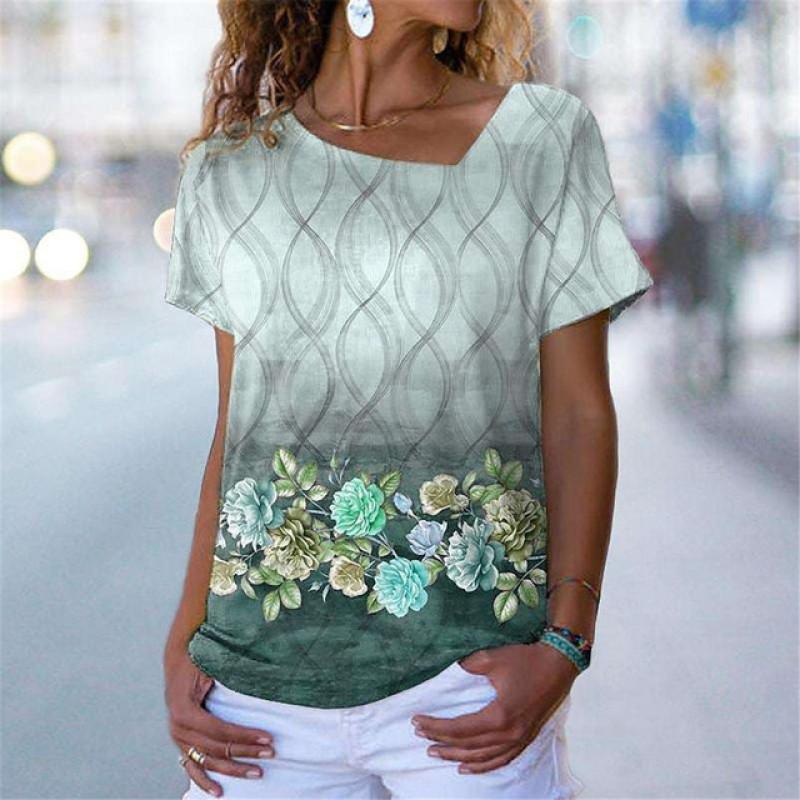 Элегантная женская футболка с 3D принтом — фото 13