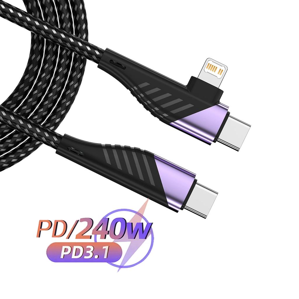 Type C&Lighting To Type C Cable Fast Charging Cable for IPhone 14 13 12 11 Pro Max Xs IPad Android Data Wire