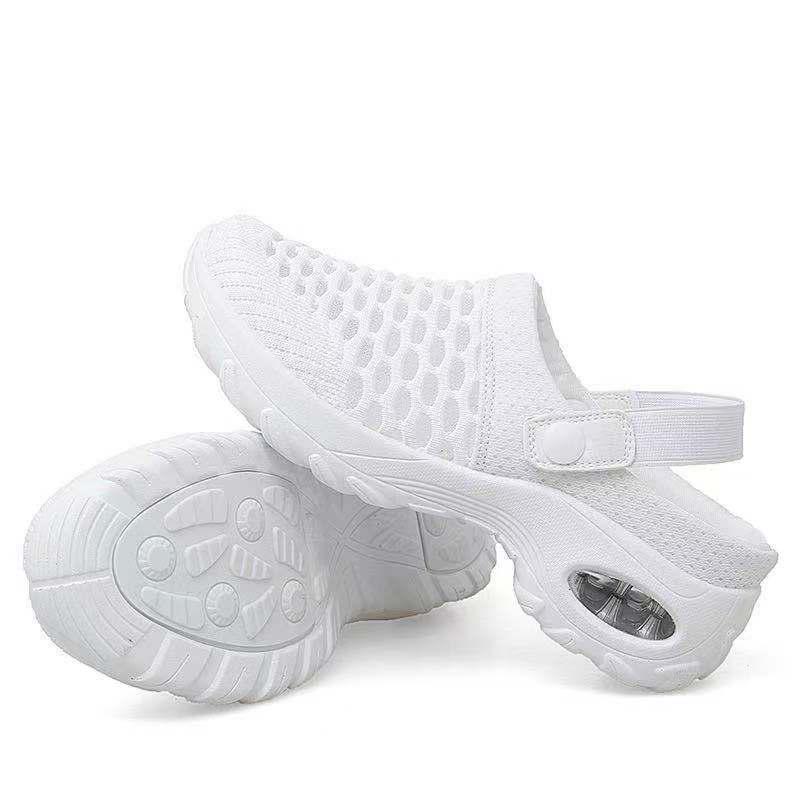 Women's Spring/Summer Baotou Air Cushion Backless Slip-On Slippers: Thick Sole for Outdoor, Beach, and Travel - Plus Sizes Available