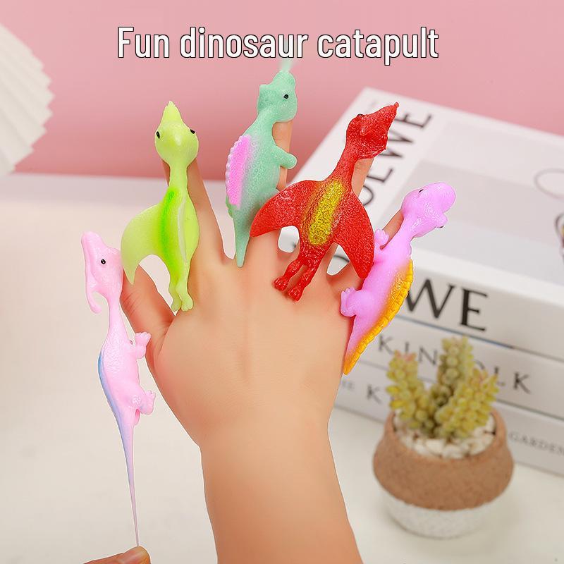 Dinosaur Finger Dart Launcher: Soft Rubber Catapult Toy for Fun and Stress Relief