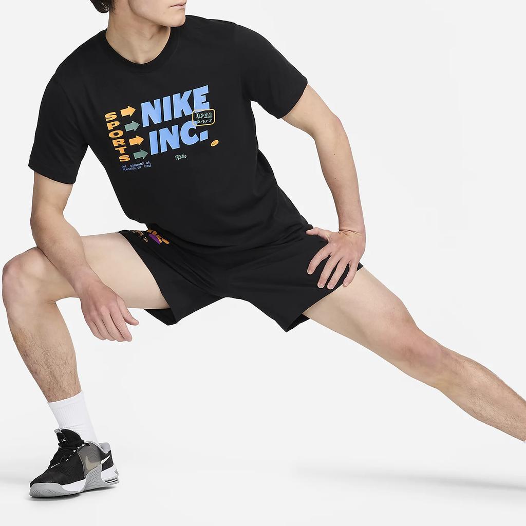 Nike T Shirts Men's Black Crew Neck Moderate Straight Fit FV8361-010