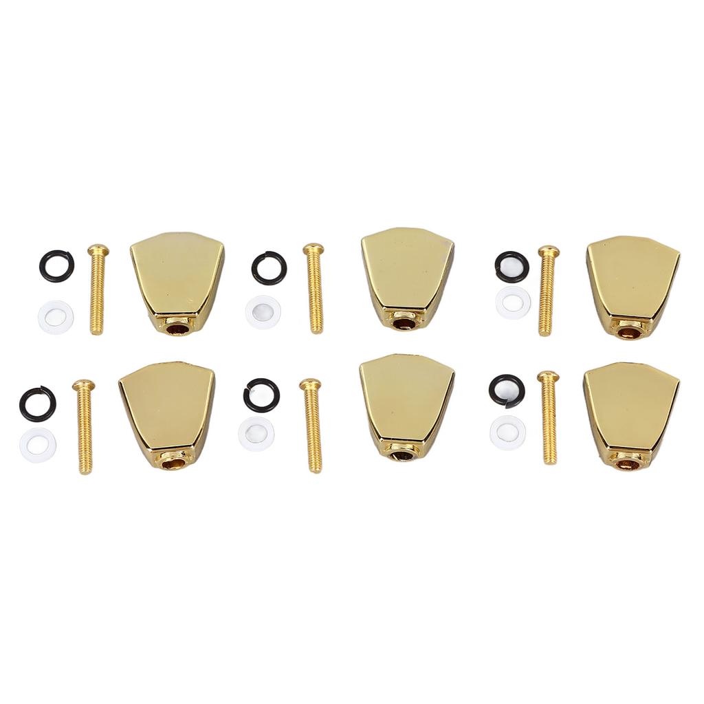 6PCS Guitar Tuner Machine Handle Tuning Key Button Head Metal Guitar Tuning Peg Button Gold