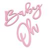 Oh Baby Dřevěná cedule Oh Baby Sign Výřez pro Gender Reveal Párty Dekorace do školky