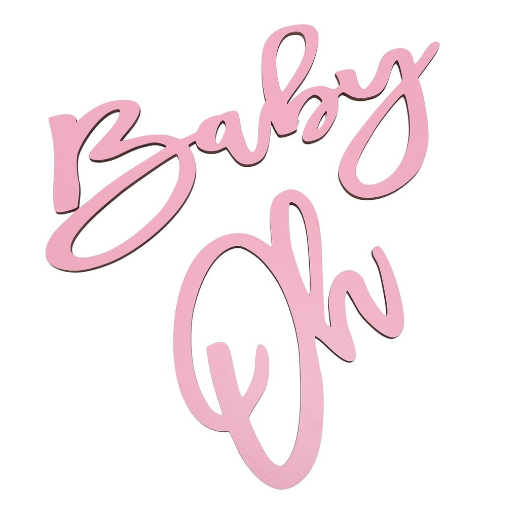 Oh Baby Dřevěná cedule Oh Baby Sign Výřez pro Gender Reveal Párty Dekorace do školky