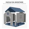 Waterproof Outdoor Dog House for Medium Size Dogs with Raised Base and Windows, 85x79x82 cm, Grey