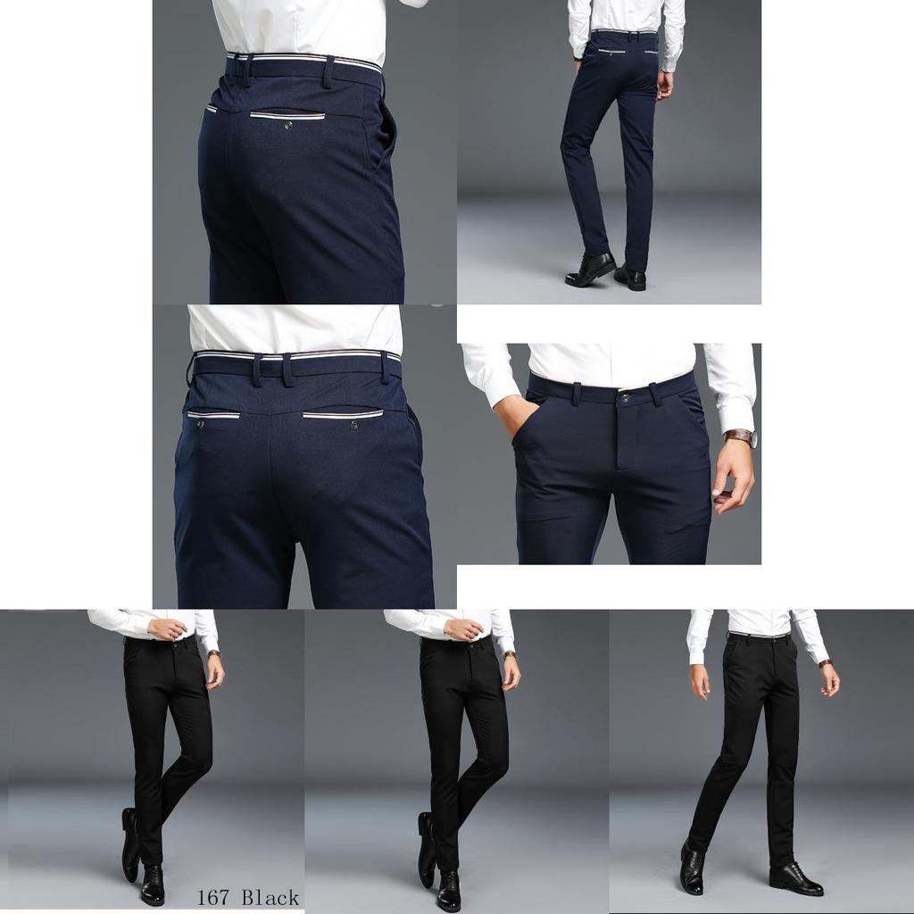 Premium Quality Fashion Young Men's Tight Slim Pants Casual Basic Stretched Trousers