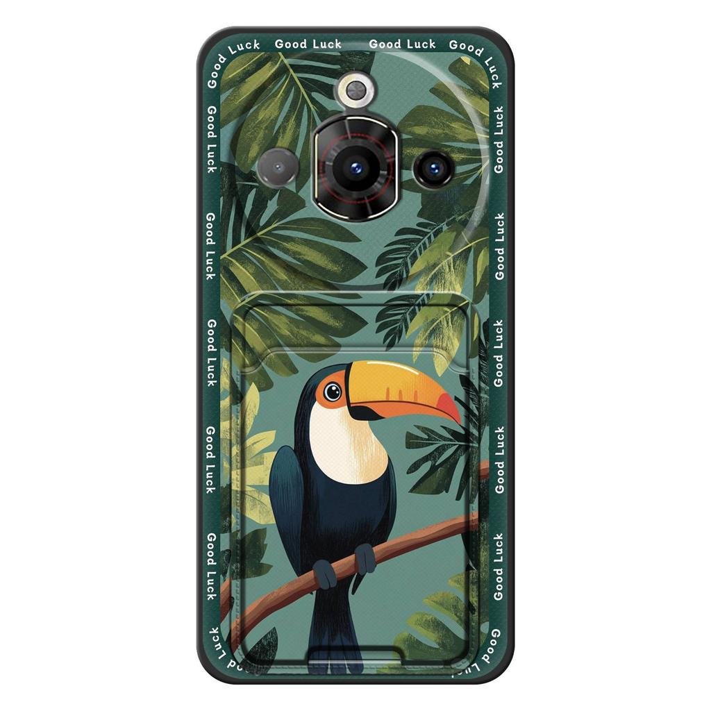 Waterproof Back Cover Phone Case For ZTE Nubia Focus Pro 5G Card slot Graffiti Silicone Dirt-resistant TPU Anti-knock