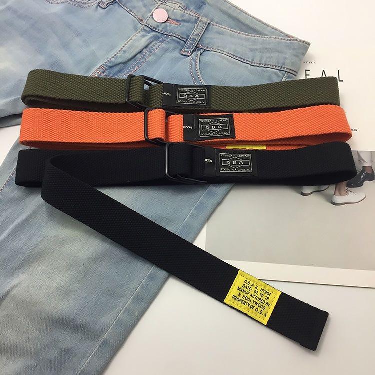 Trendy Hong Kong Style Canvas Belt: Versatile, Extra Long, Men’s Hip-Hop Fashion