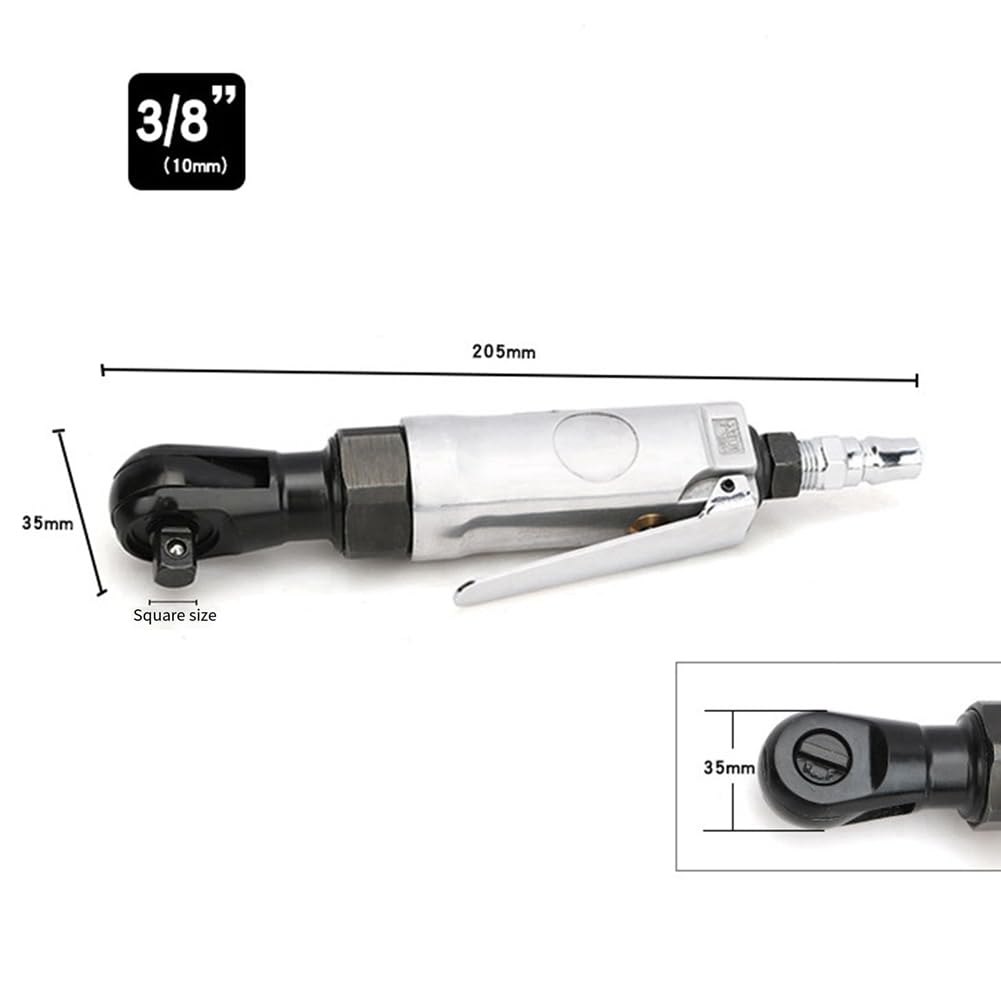 Pasotim 3/8 Square Head Pneumatic Wrench Pneumatic Ratchet Wrench 90 Degree Torque Wrench Machine Repair Tool Easy to Use