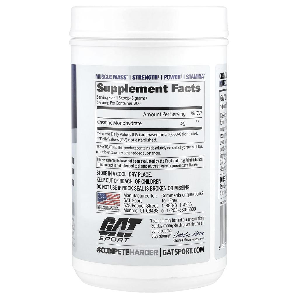 Sport, Creatine Powder, Unflavored, 1Kg(35.3Oz)