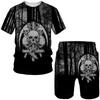 Men Skull 3D Printed Tees/Shorts/Suits Gothic Punk T-Shirt Casual Hip Hop Street Clothing Summer Joggers 2 Piece Sets