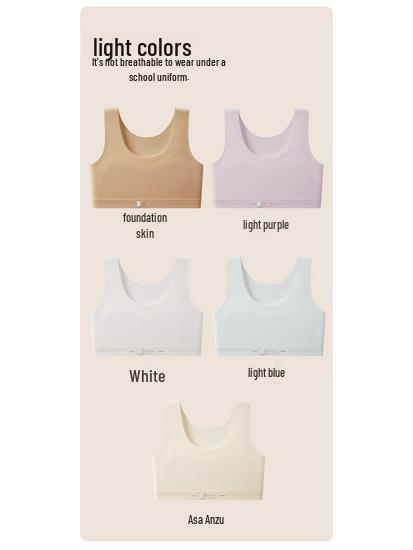 Reggiseno da Allenamento Senza Cuciture con Coppe Fisse per Ragazze - Comodo Top Sportivo Senza Spalline per Studenti delle Medie e Superiori