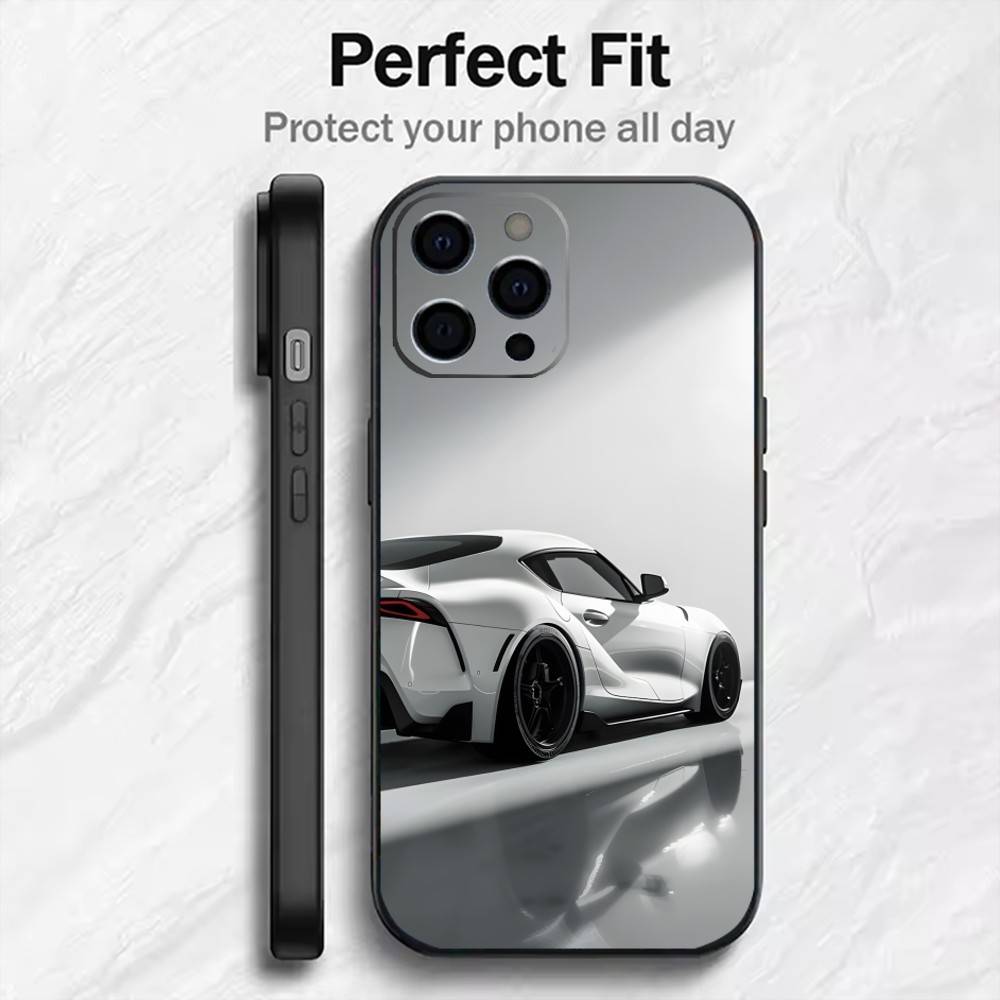 

Чехол для телефона GR Supra A90 MK5 для iPhone 17, 16, 15, 14, 13, 12 Plus, Max, Мягкий силиконовый, Черный iPhone14Pro