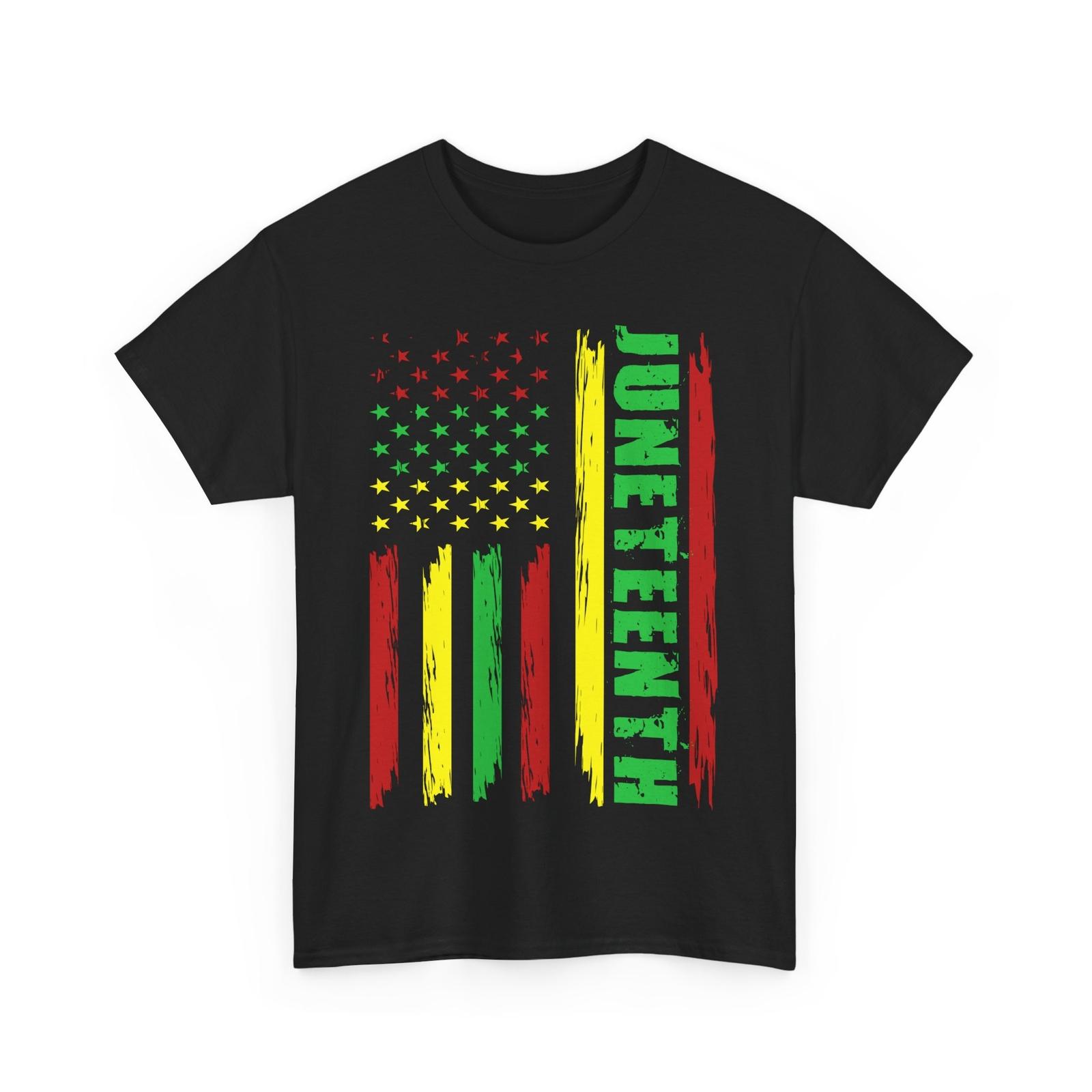 Juneteenth American Flag T-Shirt Mens Womens Tees Top, African American Black Melanin Proud Shirt S