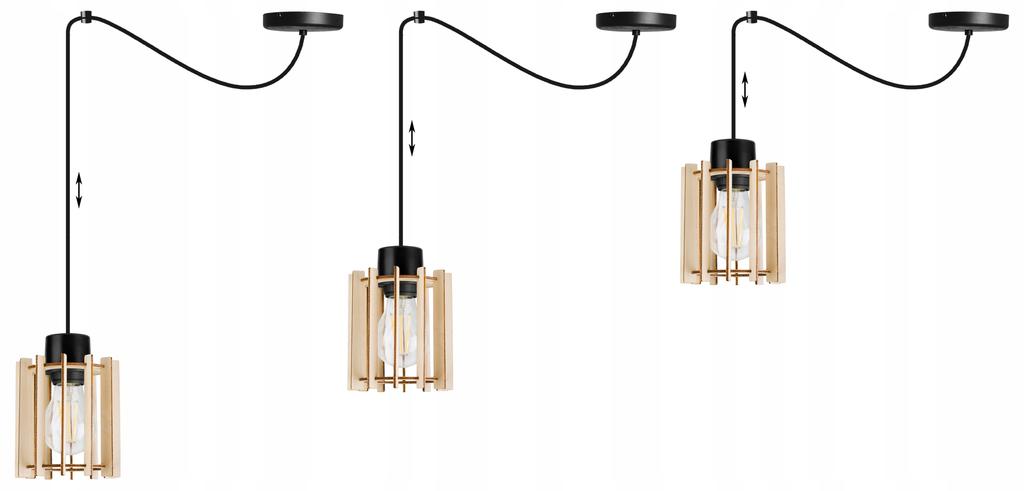 MODERN WOODEN LED CEILING HANGING LAMP