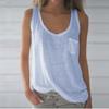 Women's Casual Fashion Loose Solid Color Pocket Sports Small Tank Tops