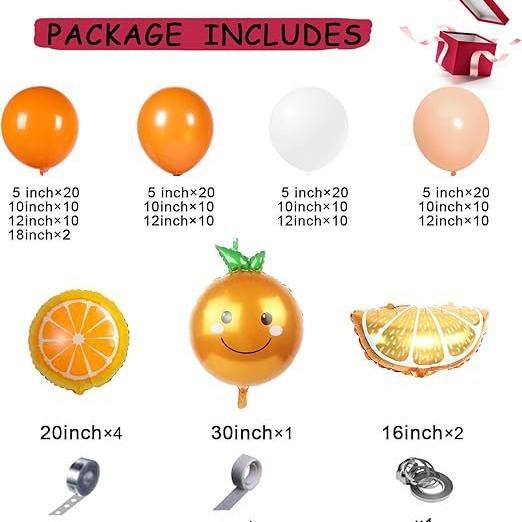 Orange Balloon Chain Set Wedding Wall Decoration Background Arrangement Balloon Styling Ball Birthday Package