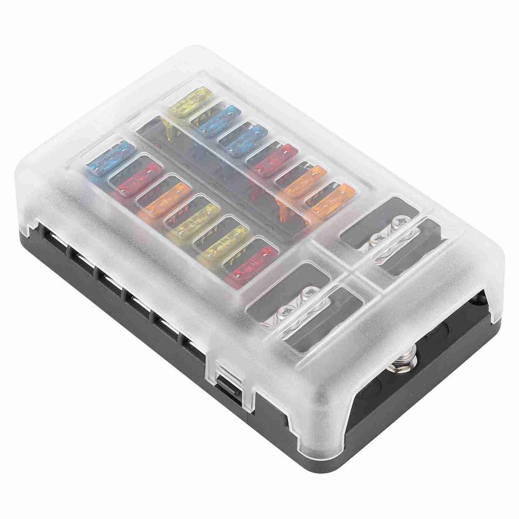 12 Circuits Fuse Box Block Holder LED Indicator Light MNI Motor for Car Yacht Marine Boat