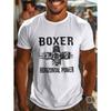 Men'S Boxer Engine Graphic T-Shirt - Heavyweight 220G Short-Sleeve Crewneck With Boxer Motorcycle Engine Print, Casual Outdoor Summer Tee For