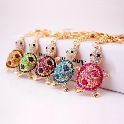 1 PC Charm kryształowy mały żółw Rhinestone breloczek breloczek wisiorek śliczna kreskówka;