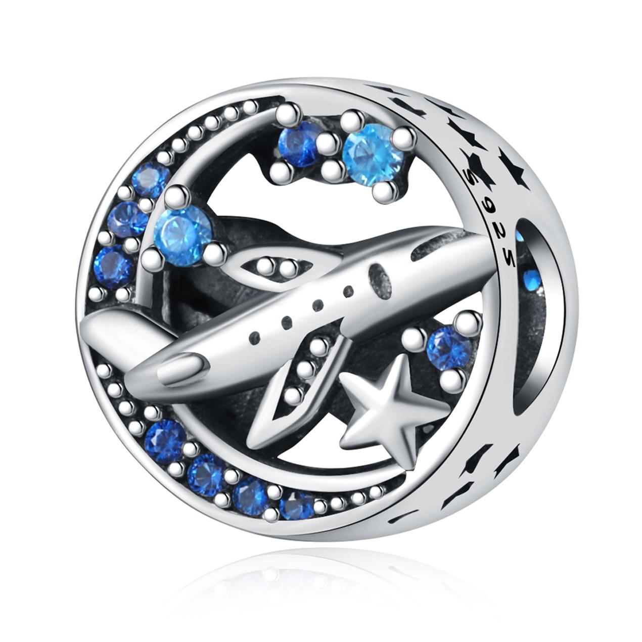 

Beads Copper Charms Original Moon Plane Travel Vacation Beads Fit Bracelet Jewelry Diy Women Fine Gift Accessory