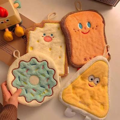 Cute Cartoon Hand Towel with Hanging Loop: Super Absorbent Thick Washcloth for Kitchen & Bathroom, Quick-Dry Decorative Towel