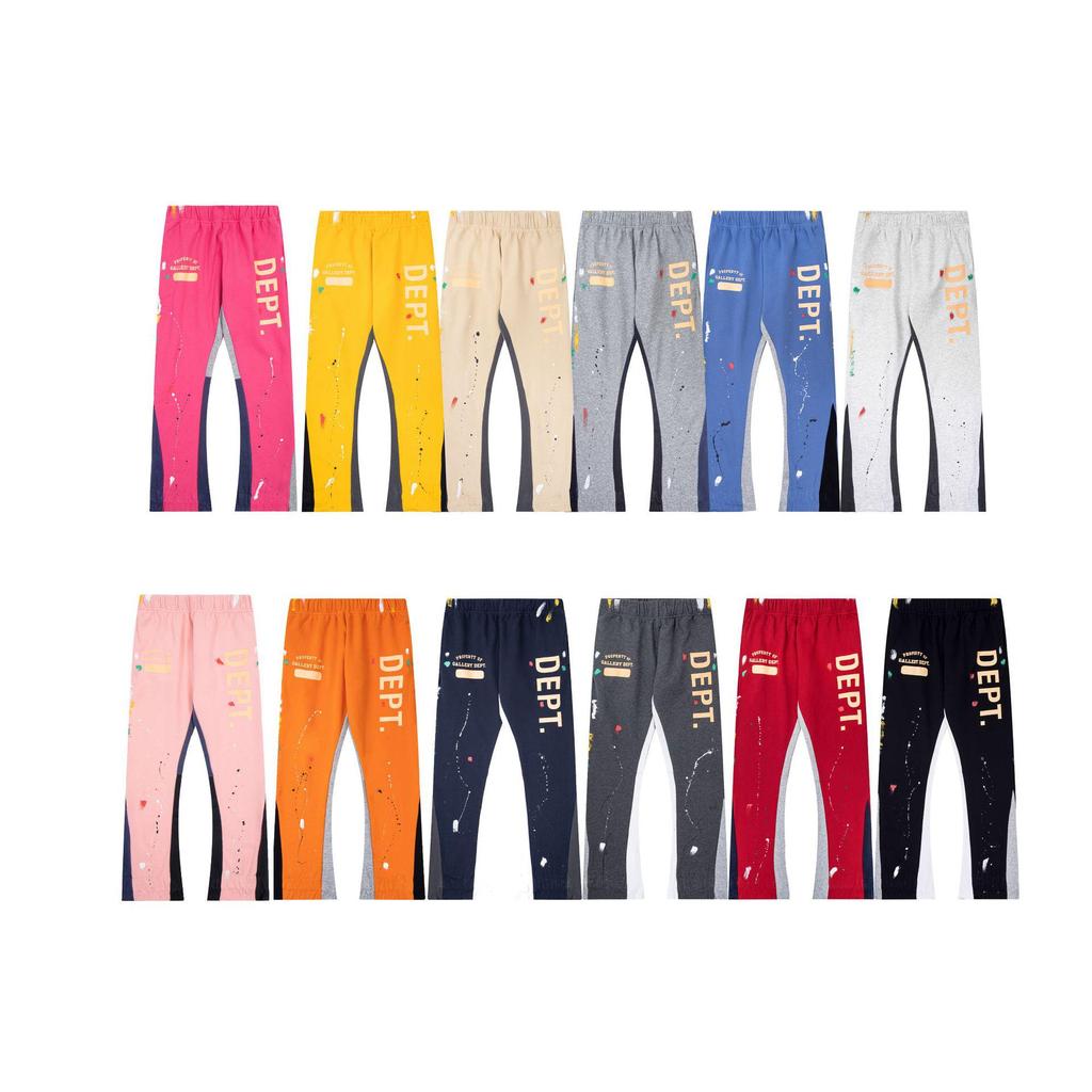 GALLERY DEPT Men's Classic Hand-Painted Splatter Graffiti Cotton Sweatpants