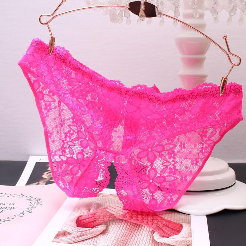 Îmbrăcăminte de modă pentru femei Lenjerie Crotch Deschis Tentație Perspectivă Lenjerie de corp sexy Dantela Slip cu gol
