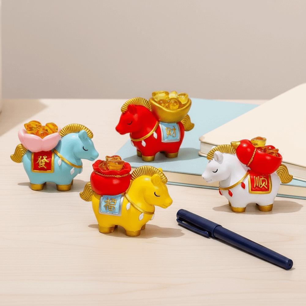 Creative Horse Figurine Resin Home Decoration Crafts Lucky Charm Lucky Bag Ingot  Party
