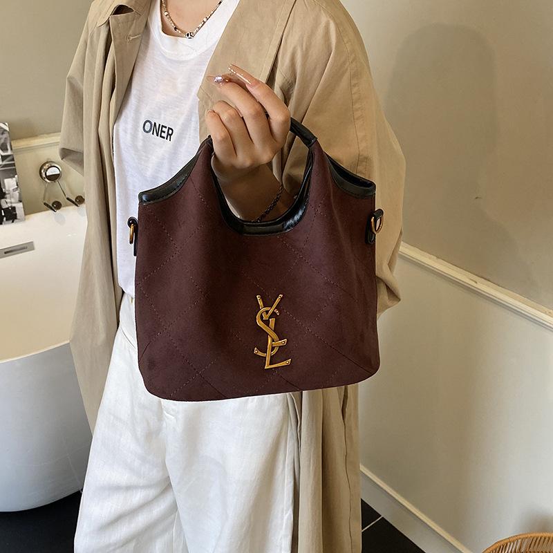 Koreanische Ins Premium Eimer Tasche Nischen Design Handtasche Rauten Stickerei Faden Große Kapazität Kette Schulter Umhängetasche