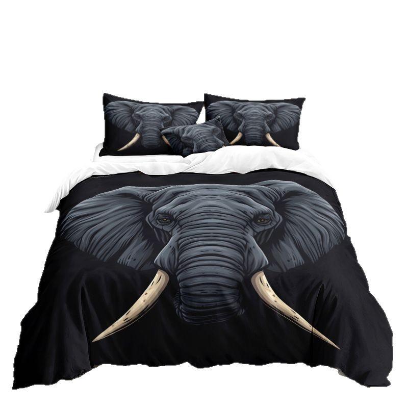 Elephant Series 3D Digital Printing Three-Piece Bedding Kit Bed Sheet Quilt Cover