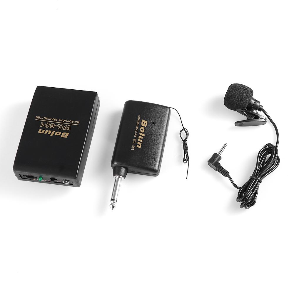 Audio Meeting Speaker FM Transmitter Receiver Clip Mic System Lavalier Lapel Wireless Microphone