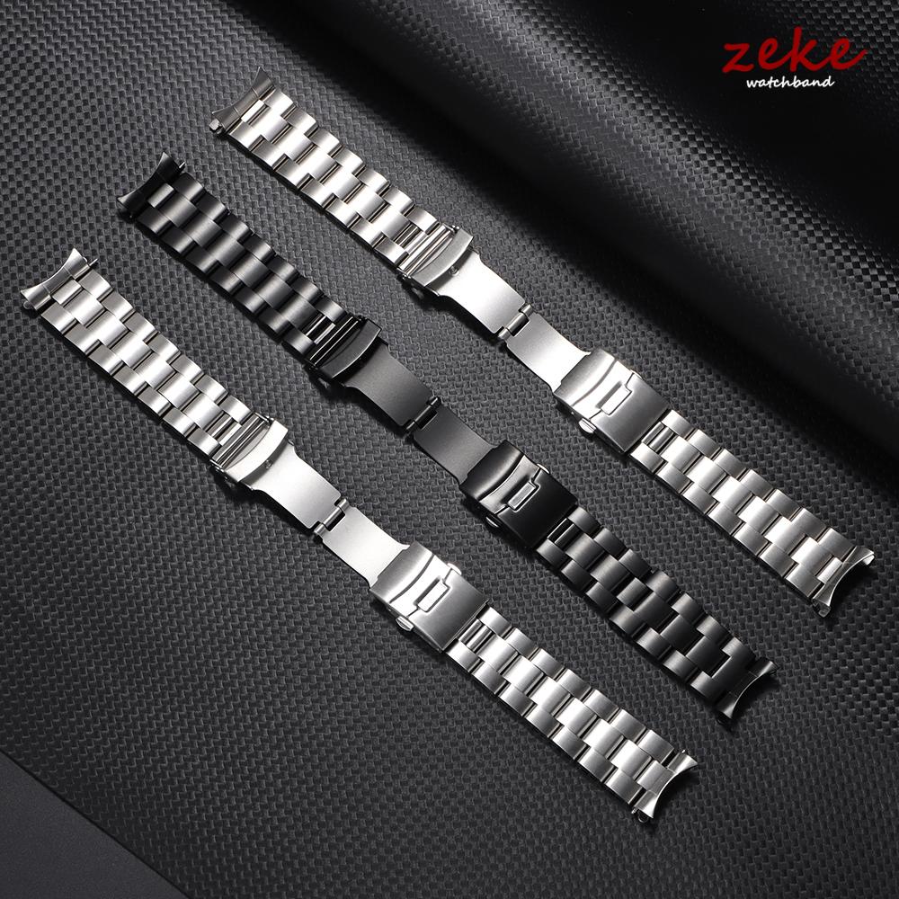 Metalowe bransoletki do zegarka z zakrzywionymi końcówkami Solidna stal nierdzewna Pasek do zegarka dla Seiko 5 SKX009/007 typu Jubilee 20mm 22mm Paski do zegarka
