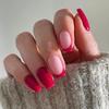 Evropské a americké falešné nehty French Manicure - 24 kusů samolepek v nude colorblocku