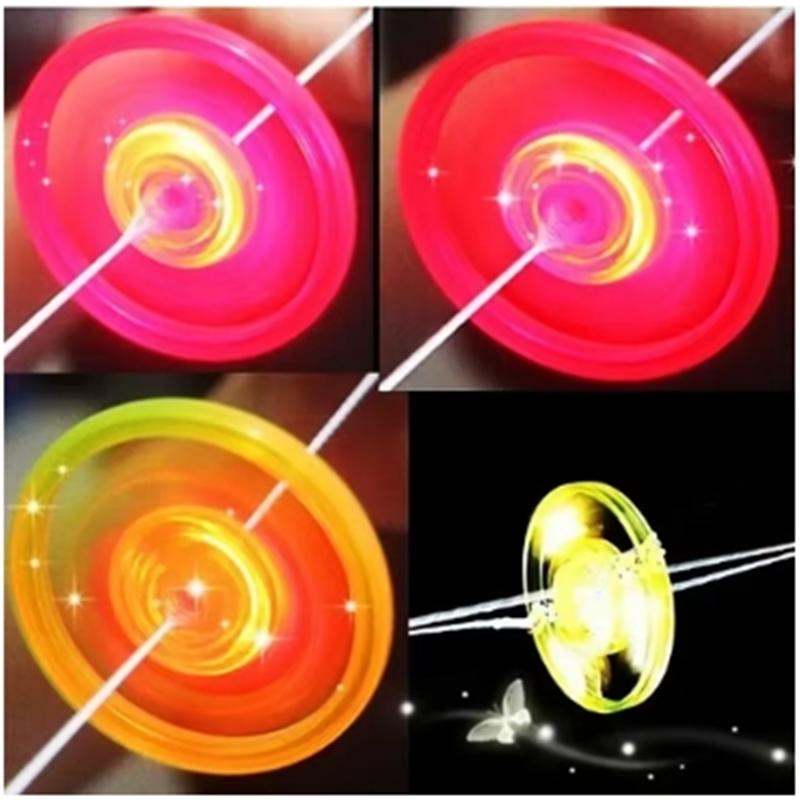 6Pcs Fun Hand Pulled LED Light Up Flywheel Toys Children's Day Party Birthday Guest Gift Pinata Filler Kindergarten Gift Prize