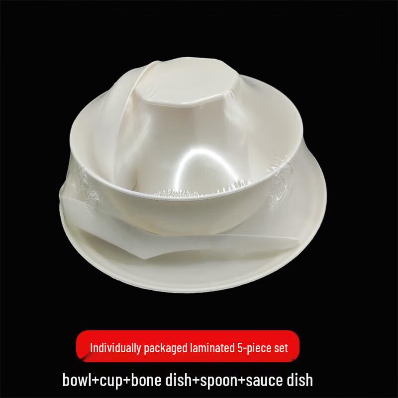 ZISIZ 12-Piece Disposable Rice Husk Dinnerware Set