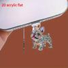 1pc Sparkling French Bulldog Acrylic Dust Plug for IPhone/Type-C Connector - Dazzling Rhinestone Design
