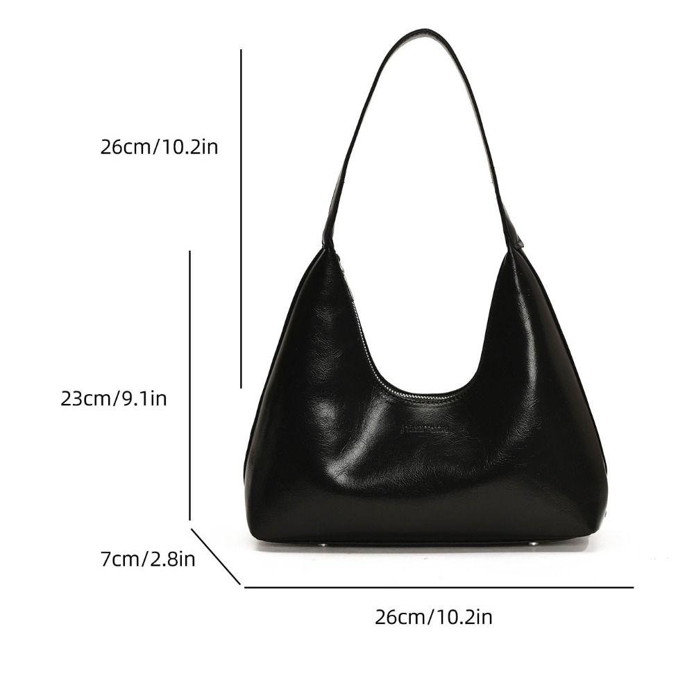 Anti-Splash Water Underarm Bag Solid Color PU Leather Shoulder Bag Soft Women Hobo Bag  Girls